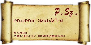 Pfeiffer Szalárd névjegykártya